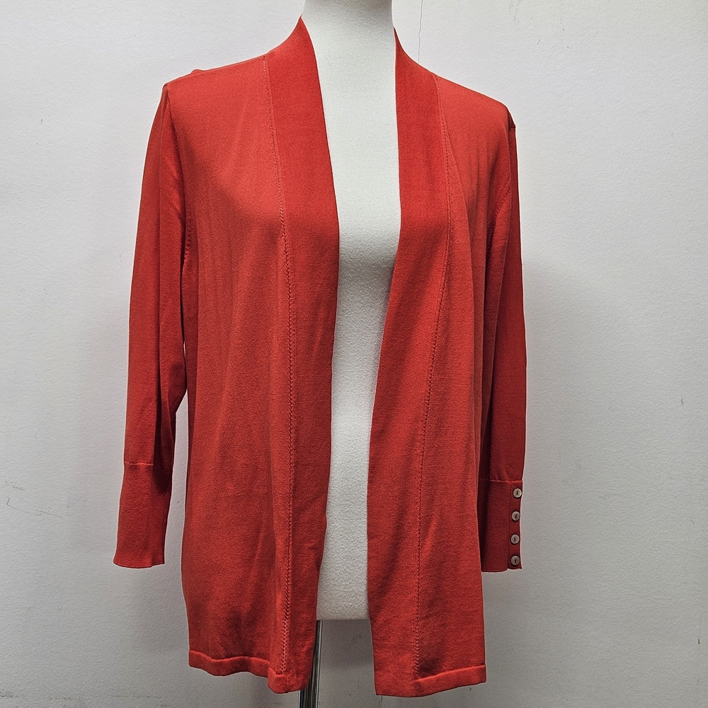 Chico's The Perfect Layer Cardigan Sweater Basic XL Flame Scarlet